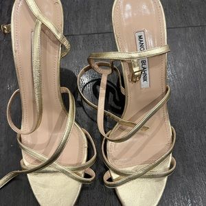 Manolo Blahnik gold sandals